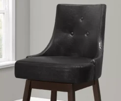 Button Tufted Faux Leather Swivel Bar Stools, 2-Pack -Walker Edison Shop 810533438 4
