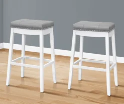 Tufted Nailhead Backless Bar Stools, 2-Pack -Walker Edison Shop 810533442 1