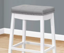 Tufted Nailhead Backless Bar Stools, 2-Pack -Walker Edison Shop 810533442 4