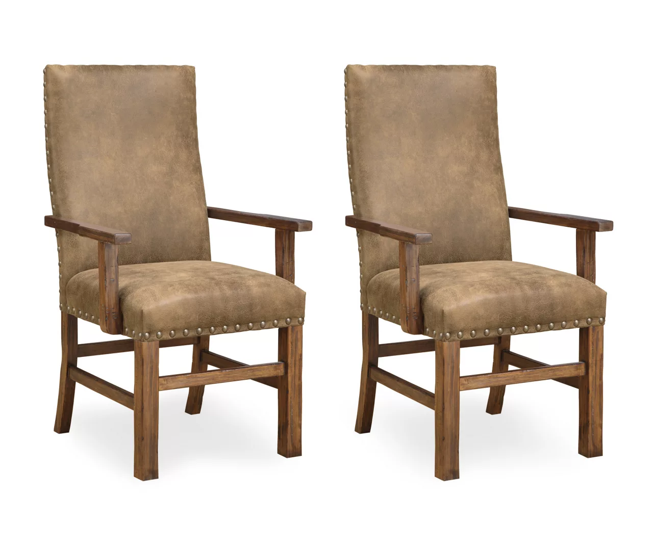 Rustic Pine & Dixie Almond Upholstered Dining Chairs, 2-Pack 1 Rustic Pine & Dixie Almond Upholstered Dining Chairs, 2-Pack