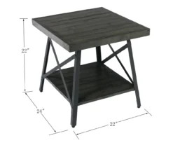 Pomona Gray & Steel Gray 24" Wood Open-Shelf End Table -Walker Edison Shop 810535749 2