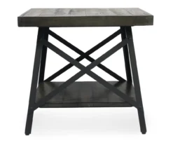 Pomona Gray & Steel Gray 24" Wood Open-Shelf End Table -Walker Edison Shop 810535749 5
