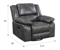 Paulson Gray Faux Leather Swivel Gliding Recliner -Walker Edison Shop 810535759 2