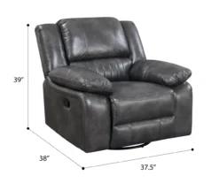 Paulson Gray Faux Leather Swivel Gliding Recliner -Walker Edison Shop 810535759 A7 1