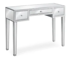 Mirror & Silver 3-Drawer Console Table