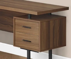 Walnut Wood Look 3-Drawer L-Shaped Corner Computer Desk -Walker Edison Shop 810535778 4
