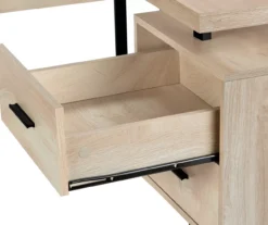 Natural Wood Look 3-Drawer L-Shaped Corner Comptuer Desk -Walker Edison Shop 810535780 8