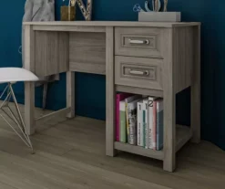 Sierra Ridge Levi Light Walnut Pedestal Desk -Walker Edison Shop 810538117 3