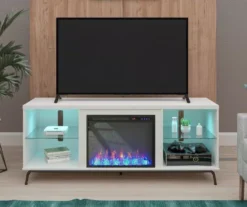 Newland White Electric Fireplace Console -Walker Edison Shop 810538184 1