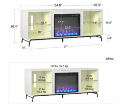 Newland White Electric Fireplace Console -Walker Edison Shop 810538184 6
