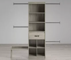 Nova Grow With Me Gray Oak Adjustable Closet Organizer -Walker Edison Shop 810538199 3