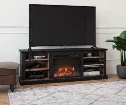 70" Fowler Black Electric Fireplace Console -Walker Edison Shop 810538243 1