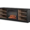 70" Fowler Black Electric Fireplace Console
