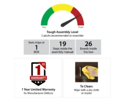 70" Fowler Black Electric Fireplace Console -Walker Edison Shop 810538243 6