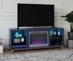 70" Intrepid Navy Deluxe Electric Fireplace Console -Walker Edison Shop 810538244 1