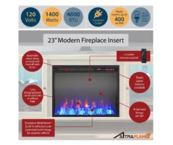 70" Intrepid Light Walnut Deluxe Electric Fireplace Console -Walker Edison Shop 810538245 4