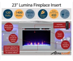 48" Intrepid White Electric Fireplace Console -Walker Edison Shop 810538247 5