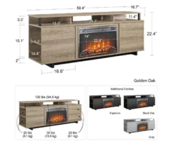 65" Himmel Espresso Electric Fireplace Console -Walker Edison Shop 810538249 6