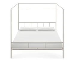 Marion White Metal King Canopy Bed -Walker Edison Shop 810538376 4