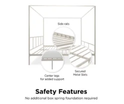 Marion White Metal King Canopy Bed -Walker Edison Shop 810538376 6