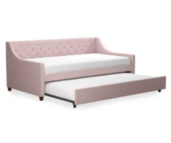 Her Majesty Light Pink Linen Daybed & Trundle -Walker Edison Shop 810538395 4