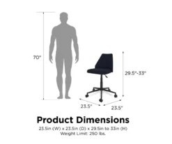 Brittany Blue Linen Office Chair -Walker Edison Shop 810538399 6