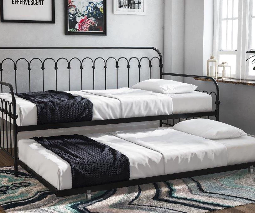 Bright Pop Black Metal Twin Daybed & Trundle 2 Bright Pop Black Metal Twin Daybed & Trundle - Image 2