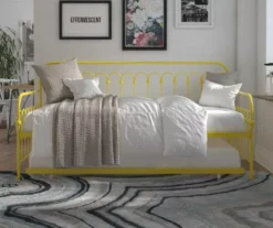 Bright Pop Yellow Metal Twin Daybed & Trundle -Walker Edison Shop 810538408 3