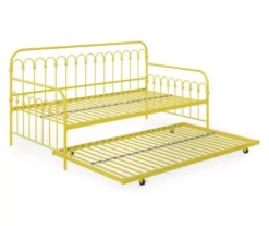 Bright Pop Yellow Metal Twin Daybed & Trundle -Walker Edison Shop 810538408 4