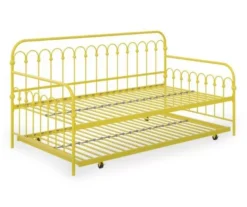Bright Pop Yellow Metal Twin Daybed & Trundle -Walker Edison Shop 810538408 5