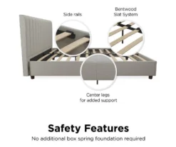 Novogratz Brittany Upholstered Linen Queen Bed -Walker Edison Shop 810538410 6