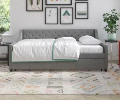 Her Majesty Gray Linen Daybed & Trundle -Walker Edison Shop 810538419 3