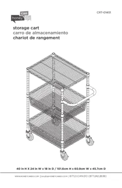 Chrome 3-Shelf Storage Cart 13 Chrome 3-Shelf Storage Cart -Walker Edison Shop 810539919 6