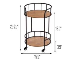 Rolling 2-Tier Side Table -Walker Edison Shop 810539921 5