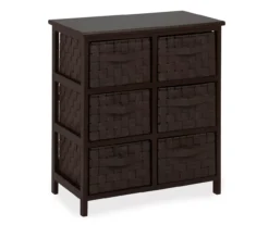 Black 6-Drawer Woven Strap Chest -Walker Edison Shop 810539930 3