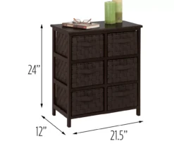 Black 6-Drawer Woven Strap Chest -Walker Edison Shop 810539930 4