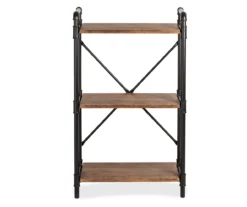 Black Industrial 3-Tier Bookshelf -Walker Edison Shop 810539936 4