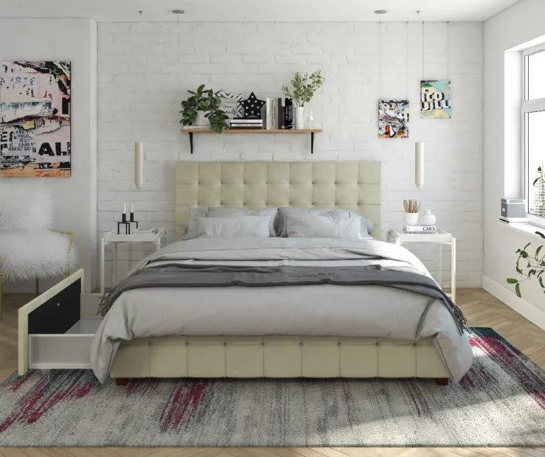 CosmoLiving Elizabeth Velvet Storage Bed 3 CosmoLiving Elizabeth Velvet Storage Bed - Image 3