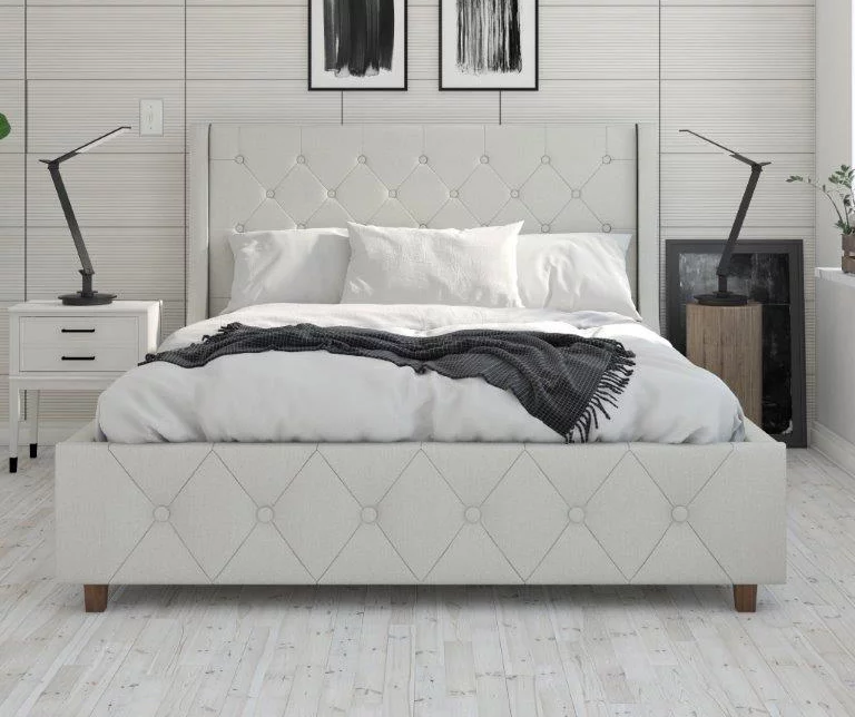 CosmoLiving Mercer Wingback Linen Bed 15 CosmoLiving Mercer Wingback Linen Bed - Image 15