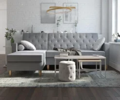 CosmoLiving Liberty Gray Chenille Sectional Storage Futon -Walker Edison Shop 810541025 4