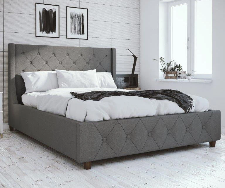 CosmoLiving Mercer Wingback Linen Bed 1 CosmoLiving Mercer Wingback Linen Bed