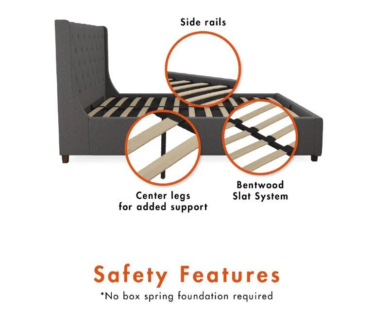 CosmoLiving Mercer Wingback Linen Bed 9 CosmoLiving Mercer Wingback Linen Bed - Image 9