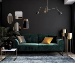 CosmoLiving Adley Teal Velvet Coil Convertible Sleeper Futon -Walker Edison Shop 810541038 3