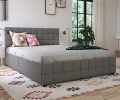 CosmoLiving Elizabeth Gray Linen Storage Bed -Walker Edison Shop 810541043 2