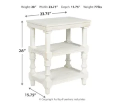 Dannerville Antique White 3-Tier Accent Table With USB Charging -Walker Edison Shop 810542271 3