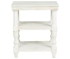Dannerville Antique White 3-Tier Accent Table With USB Charging -Walker Edison Shop 810542271 4