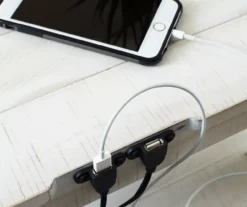 Dannerville Antique White 3-Tier Accent Table With USB Charging -Walker Edison Shop 810542271 5