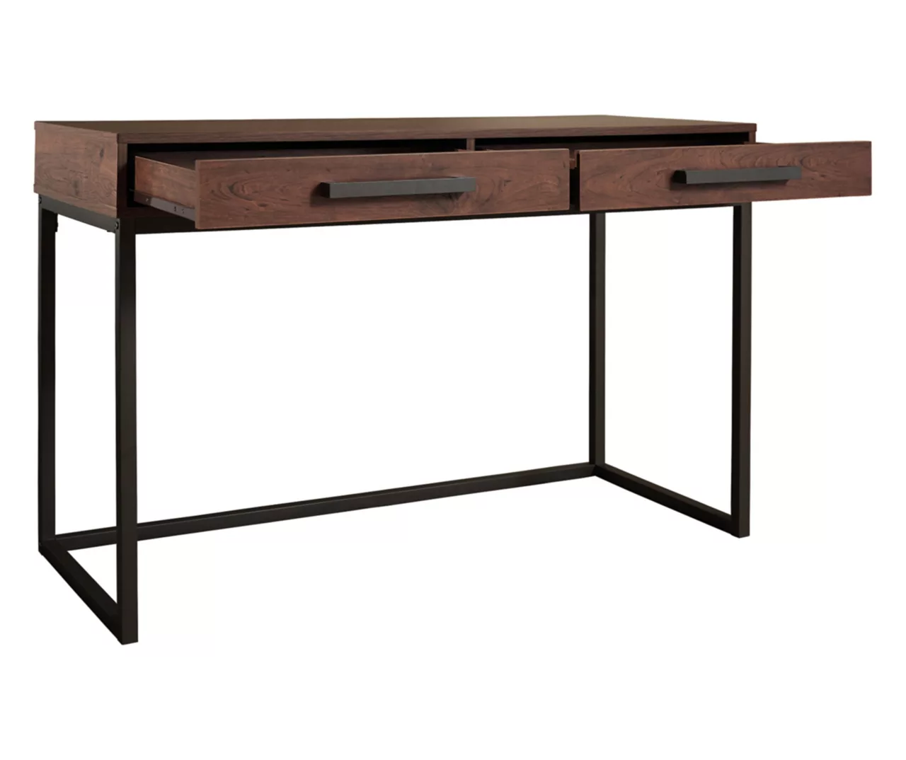 Horatio Brown & Gunmetal Wood Desk 6 Horatio Brown & Gunmetal Wood Desk - Image 6