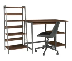 Soho 2-Piece Wooden Desk & Bookcase Set -Walker Edison Shop 810542289 5