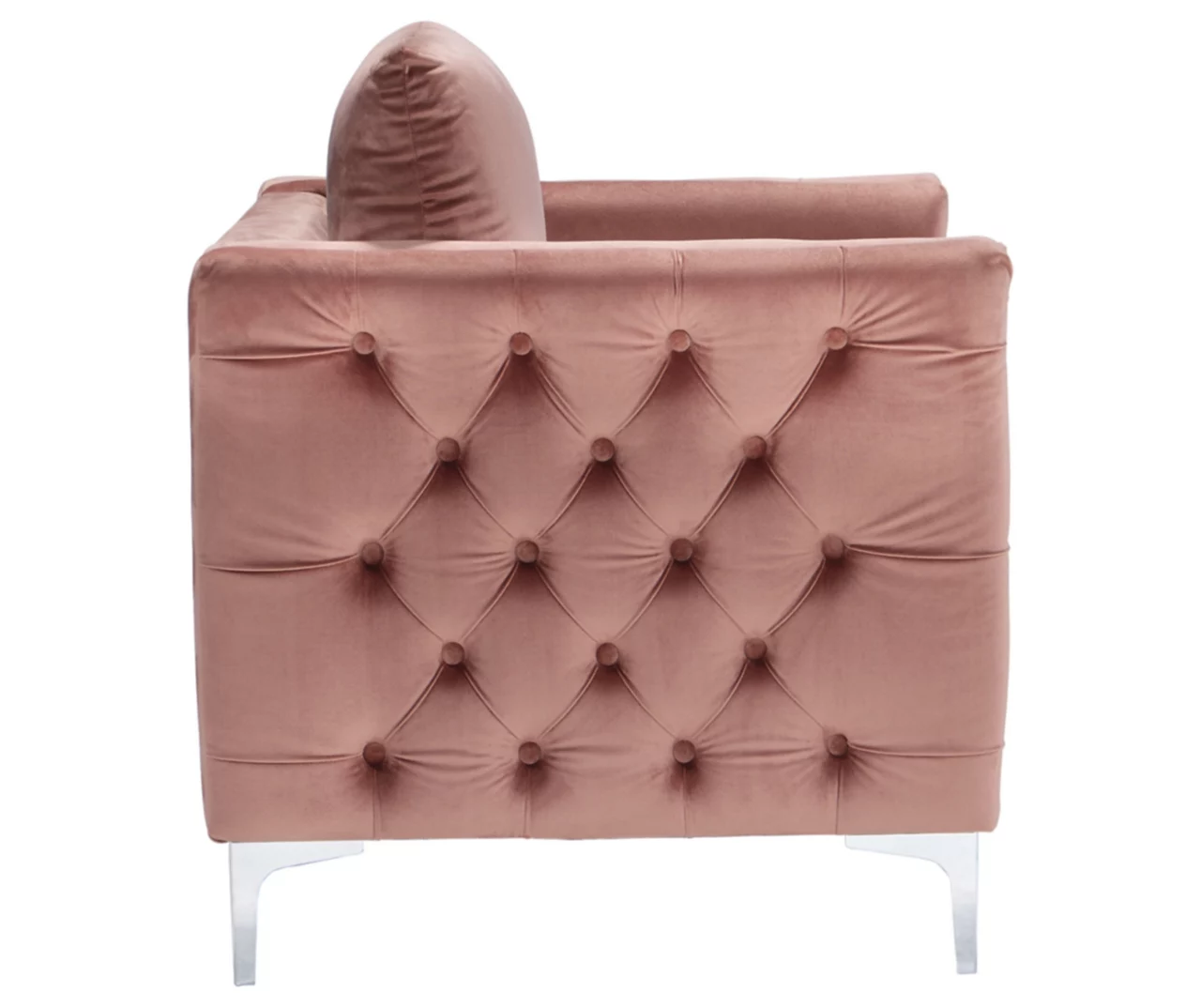 Lizmont Blush Tufted Velvet Accent Chair 4 Lizmont Blush Tufted Velvet Accent Chair - Image 4